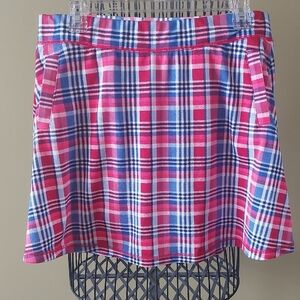 Talbots Pink and Blue Plaid Skater Skirt